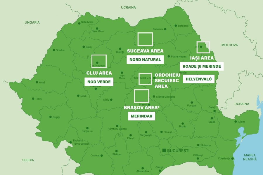Food Hubs Map of Romania