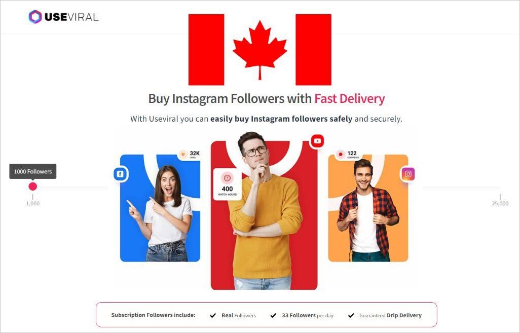 Buy Instagram Followers Canada from UseViral.com