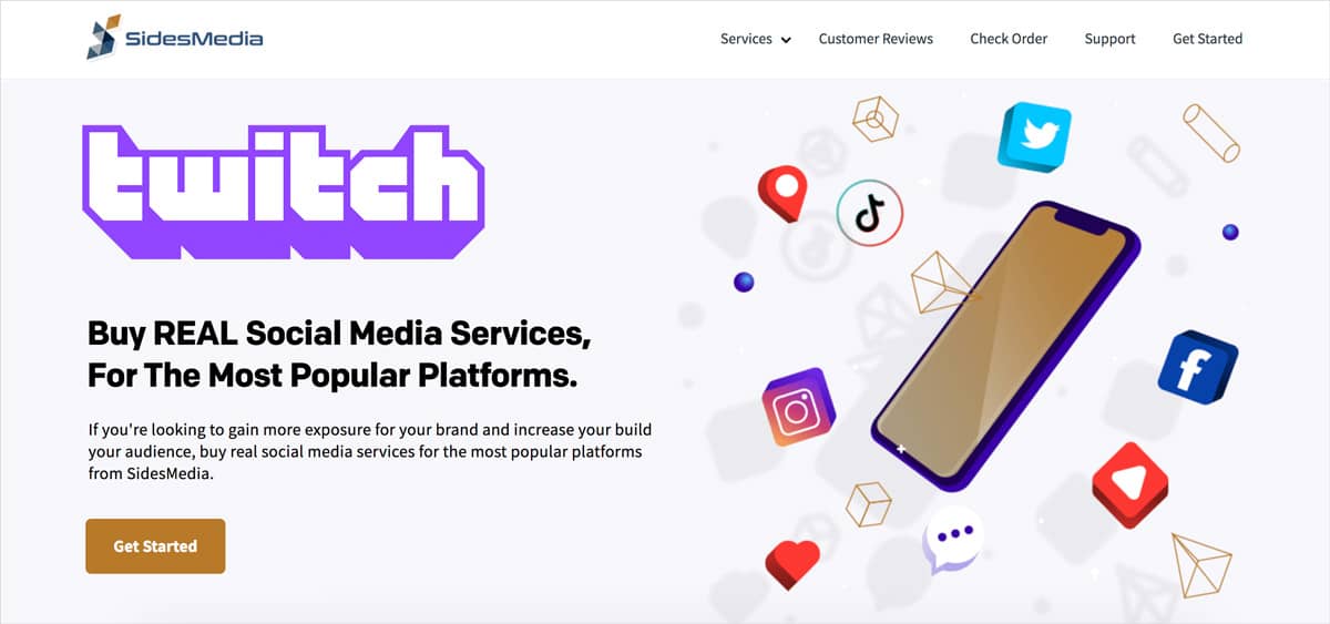 Buy Twitch followers from SidesMedia.com