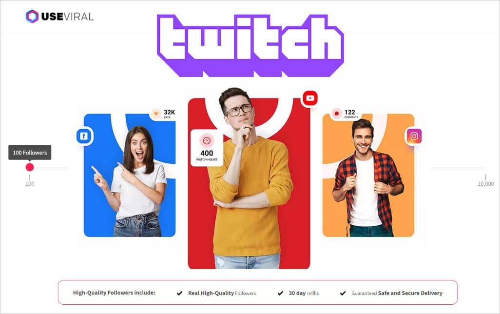 Buy Twitch followers from Useviral.com